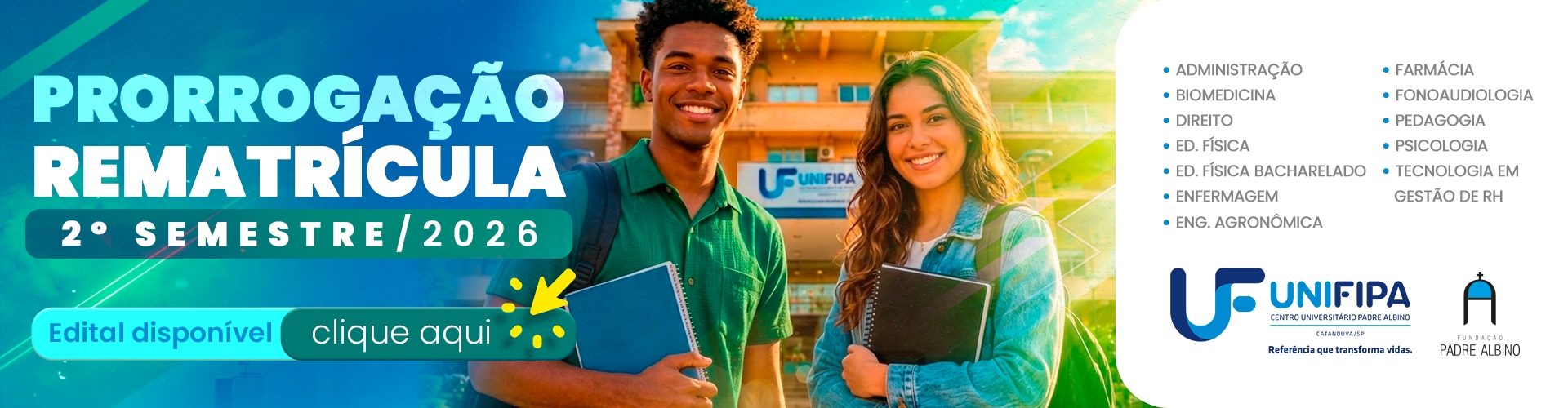 PRORROGAÇÃO REMATRÍCULAS 2026 - 2° SEMESTRE