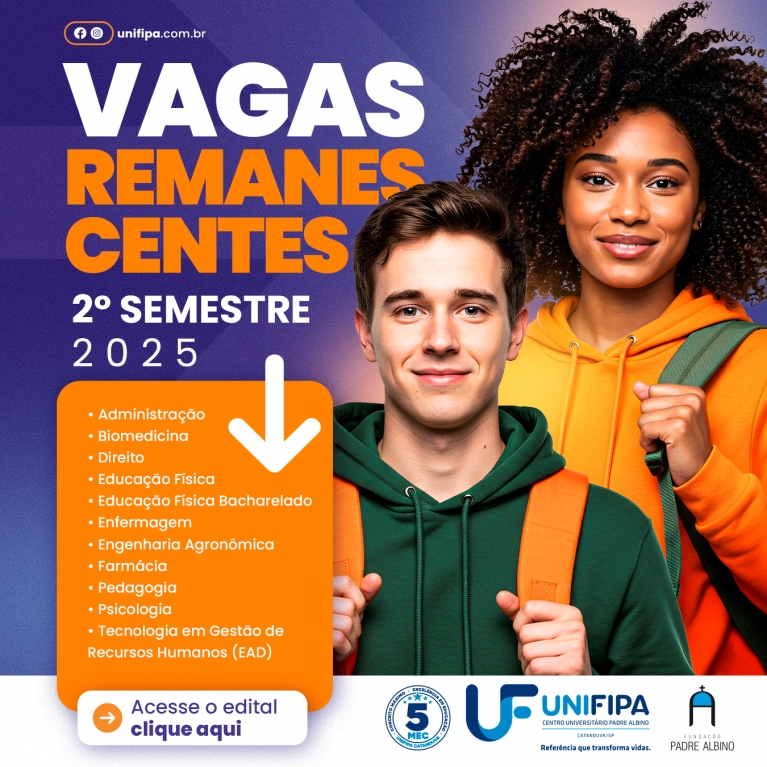 Vagas Remanescentes 2025 - 2º Semestre